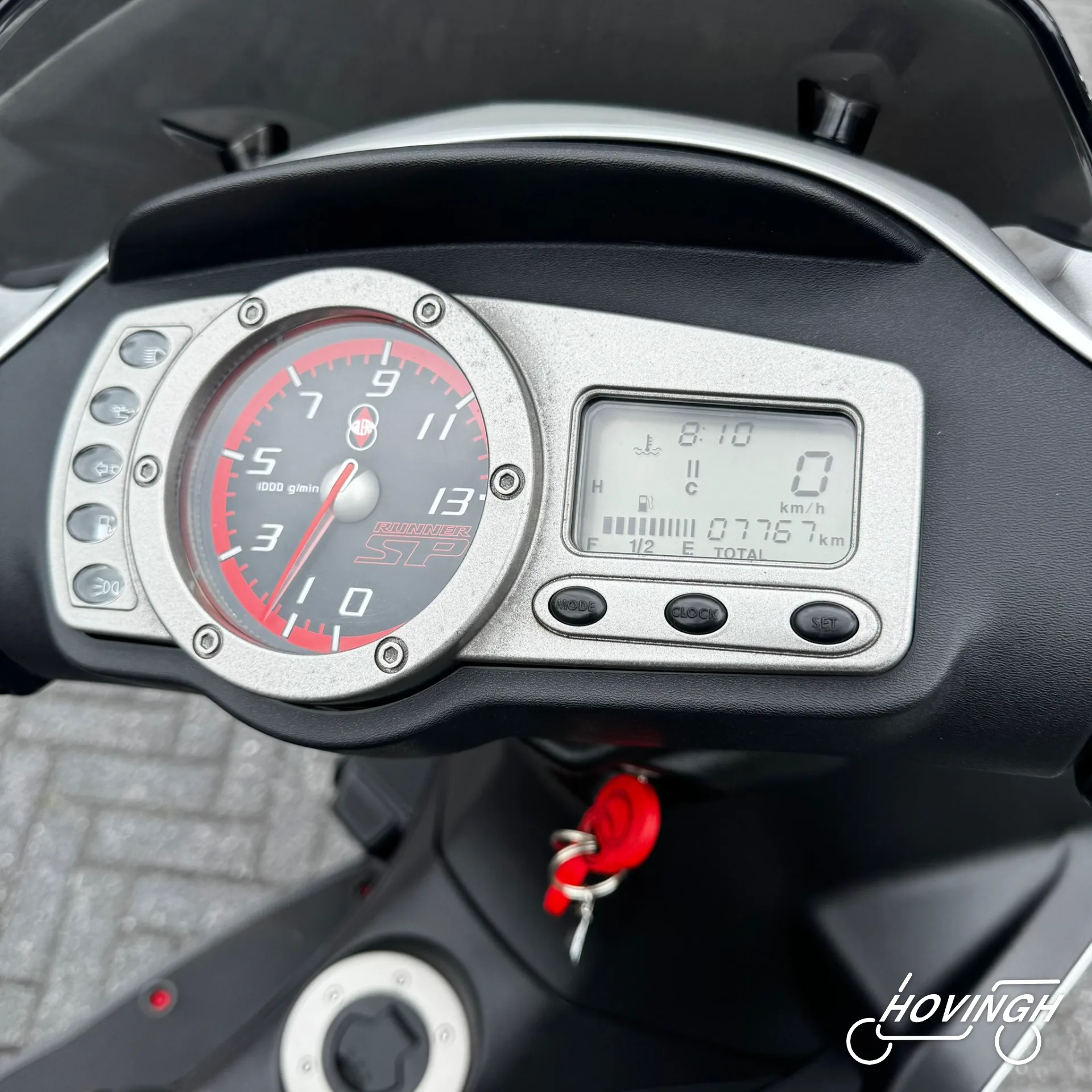Gilera Runner SP50 RST 2008 kilometerstand display — 7767 km