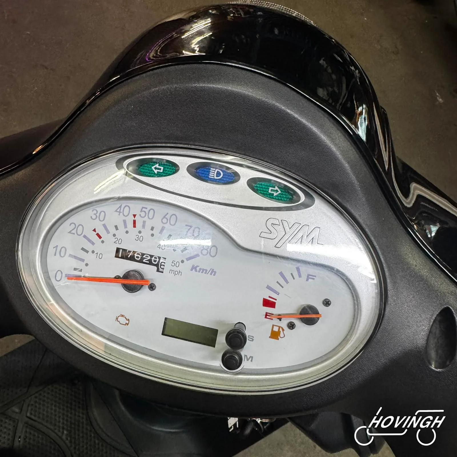 Sym Fiddle2 2021 kilometerstand display — 17620 km