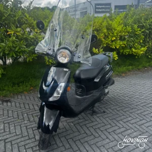 Sym Fiddle2 2022 zwart — voorkant geel kenteken te koop bij Hovingh Scooters Groningen