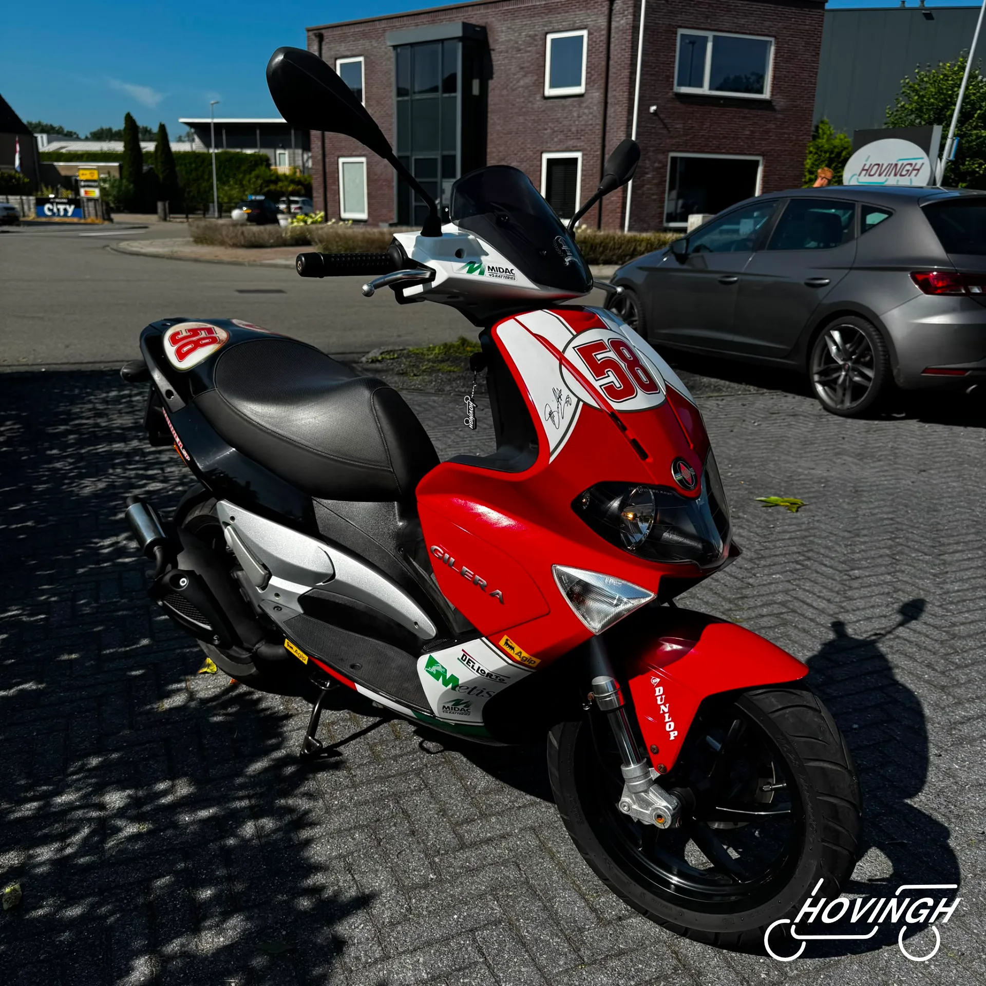 Gilera Runner RST Marco Simoncelli 58 schuine voorkant rechts geel kenteken