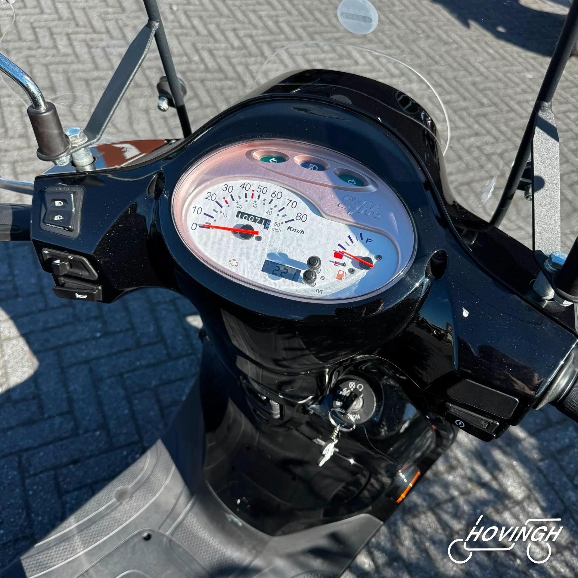 Sym Fiddle 3 2017 kilometerstand display — 10071 km