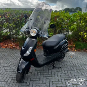 Sym Fiddle2 2021 mat zwart — voorkant geel kenteken te koop bij Hovingh Scooters Groningen