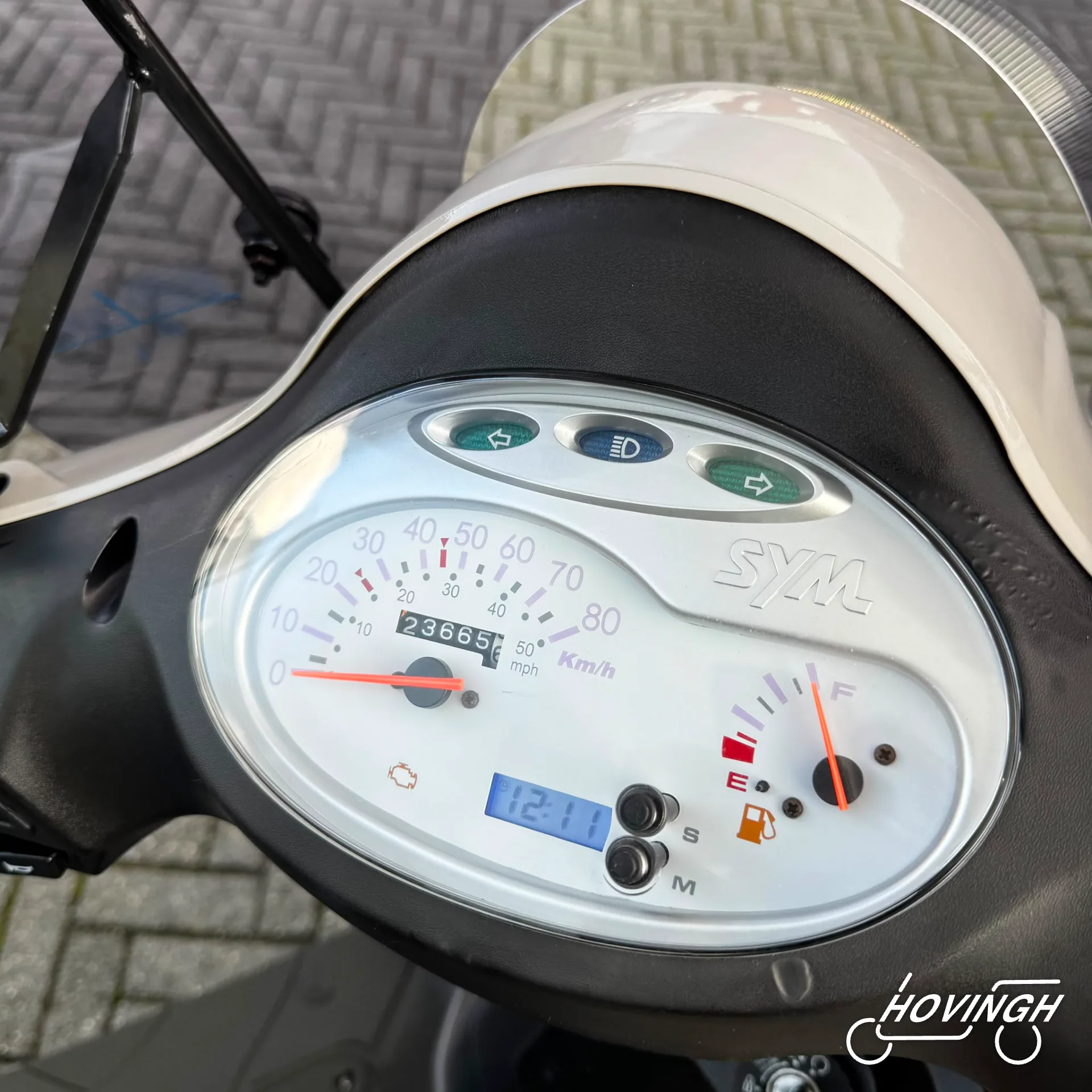 Sym Fiddle2 2021 kilometerstand display — 23000 km