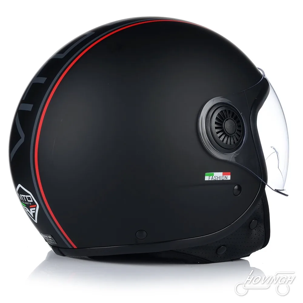 Vito Moda jethelm Zwart Rood - aanzicht 10