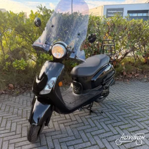 Sym Fiddle2 2020 Zwart — voorkant geel kenteken te koop bij Hovingh Scooters Groningen
